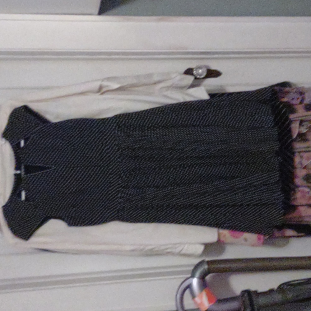 Navy Blue dress with white polka dots